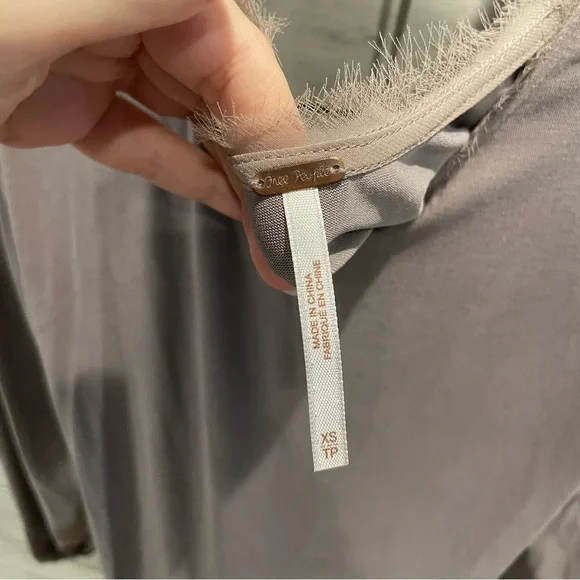 Free People Jessies Mini Dress Lace Long Sleeve Bohemian Brown Size XS - Picture 11 of 11